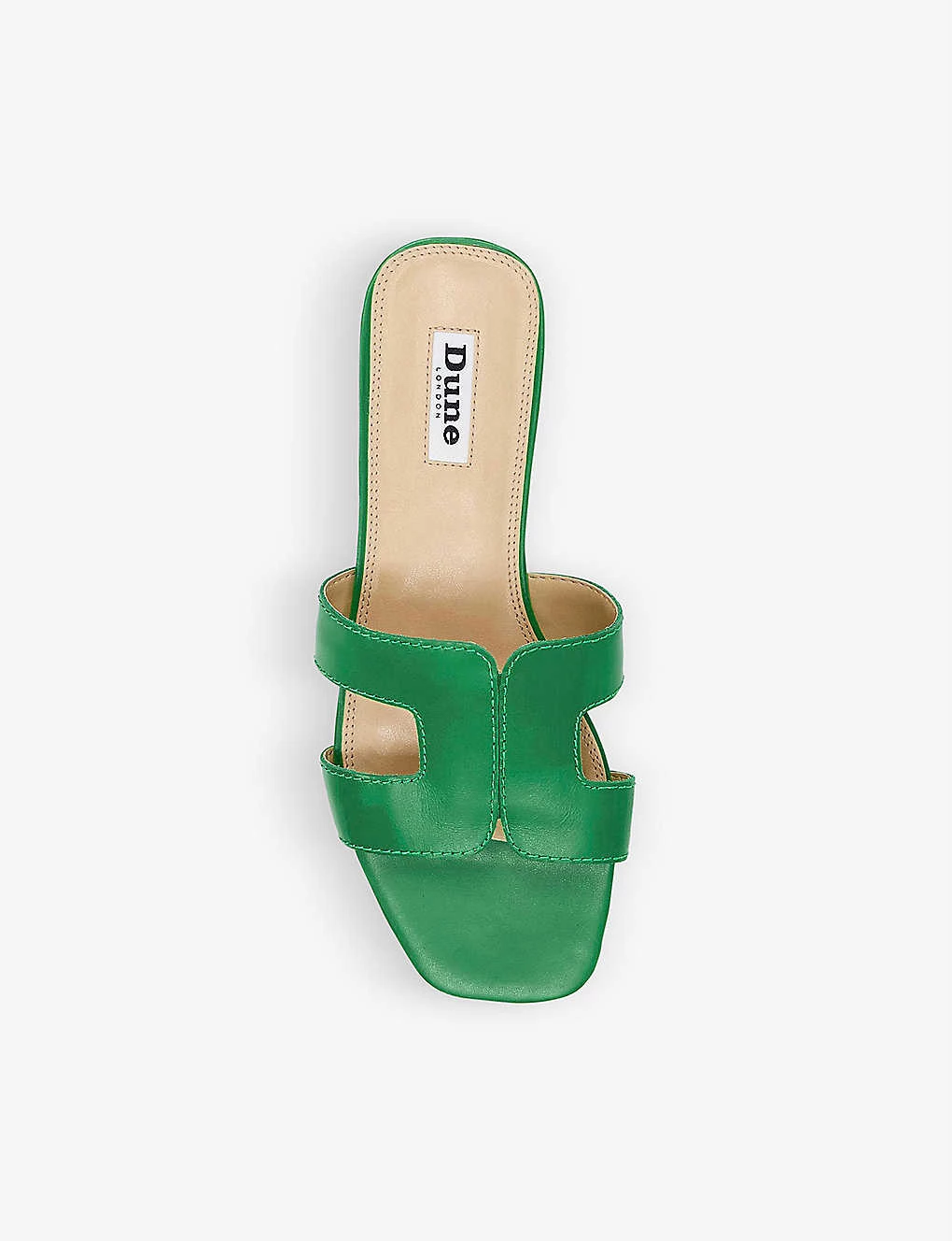DUNE Loupe Cut-out Leather Sandals For Womens Green-leather 4 DUNE Loupe Cut-out Leather Sandals For Womens Green-leather - Image 2