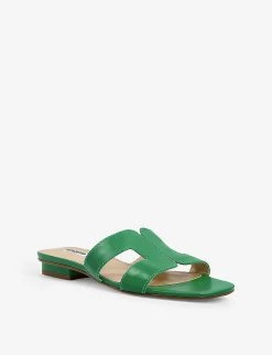 DUNE Loupe Cut-out Leather Sandals For Womens Green-leather 9 DUNE Loupe Cut-out Leather Sandals For Womens Green-leather -Dune London Sales Store unnamed file 789