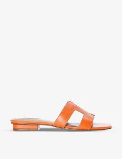 DUNE Loupe Open-toe Leather Sandals For Womens Orange-leather -Dune London Sales Store unnamed file 795