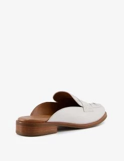 DUNE Gradient Backless Leather Penny Loafers For Womens White-leather -Dune London Sales Store unnamed file 80