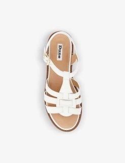 DUNE Latch Espadrille Sole Leather Sandals For Womens White-leather -Dune London Sales Store unnamed file 803