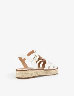 DUNE Latch Espadrille Sole Leather Sandals For Womens White-leather -Dune London Sales Store unnamed file 805