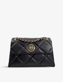 DUNE Duchess Medium Quilted-leather Shoulder Bag For Womens Black-leather