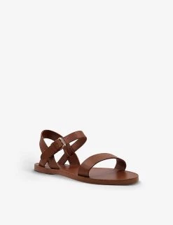 DUNE Leelas Flat Leather Sandals For Womens Tan-leather -Dune London Sales Store unnamed file 836