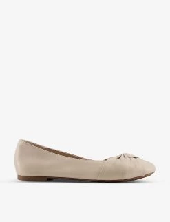 DUNE Hanson Twist-knot Leather Ballet Flats For Womens Ecru-leather 11 DUNE Hanson Twist-knot Leather Ballet Flats For Womens Ecru-leather -Dune London Sales Store unnamed file 858