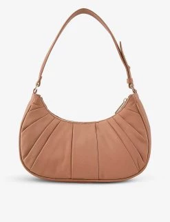 DUNE Dreyya Pleated Leather Shoulder Bag For Womens Camel-leather -Dune London Sales Store unnamed file 866