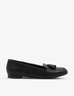 DUNE Gallerie Tasselled Embossed-leather Loafers For Womens Black-reptile Print Leat 11 DUNE Gallerie Tasselled Embossed-leather Loafers For Womens Black-reptile Print Leat -Dune London Sales Store unnamed file 872