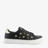 DUNE Ecliptic Star-embroidered Faux Leather Trainers For Womens Black-synthetic 1 DUNE Ecliptic Star-embroidered Faux Leather Trainers For Womens Black-synthetic -Dune London Sales Store unnamed file 873