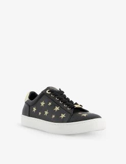 DUNE Ecliptic Star-embroidered Faux Leather Trainers For Womens Black-synthetic -Dune London Sales Store unnamed file 875