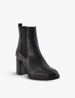 DUNE Patrine Leather Heeled Chelsea Boots For Womens Black-leather -Dune London Sales Store unnamed file 884