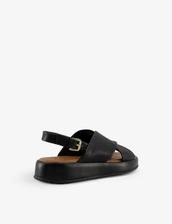 DUNE Latest Cross-strap Chunky-soled Leather Sandals For Womens Black-leather -Dune London Sales Store unnamed file 890