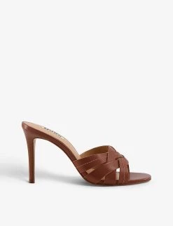DUNE Morias Lattice-strap Heeled Leather Sandals For Womens Tan-leather -Dune London Sales Store unnamed file 9