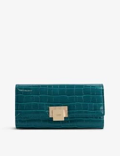 DUNE Keeping Mock-croc Faux-leather Purse For Womens Teal-synthetic -Dune London Sales Store unnamed file 914