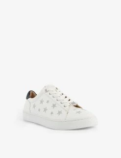 DUNE Ecliptic Star-embroidered Faux-leather Low-top Trainers For Womens White-synthetic -Dune London Sales Store unnamed file 936