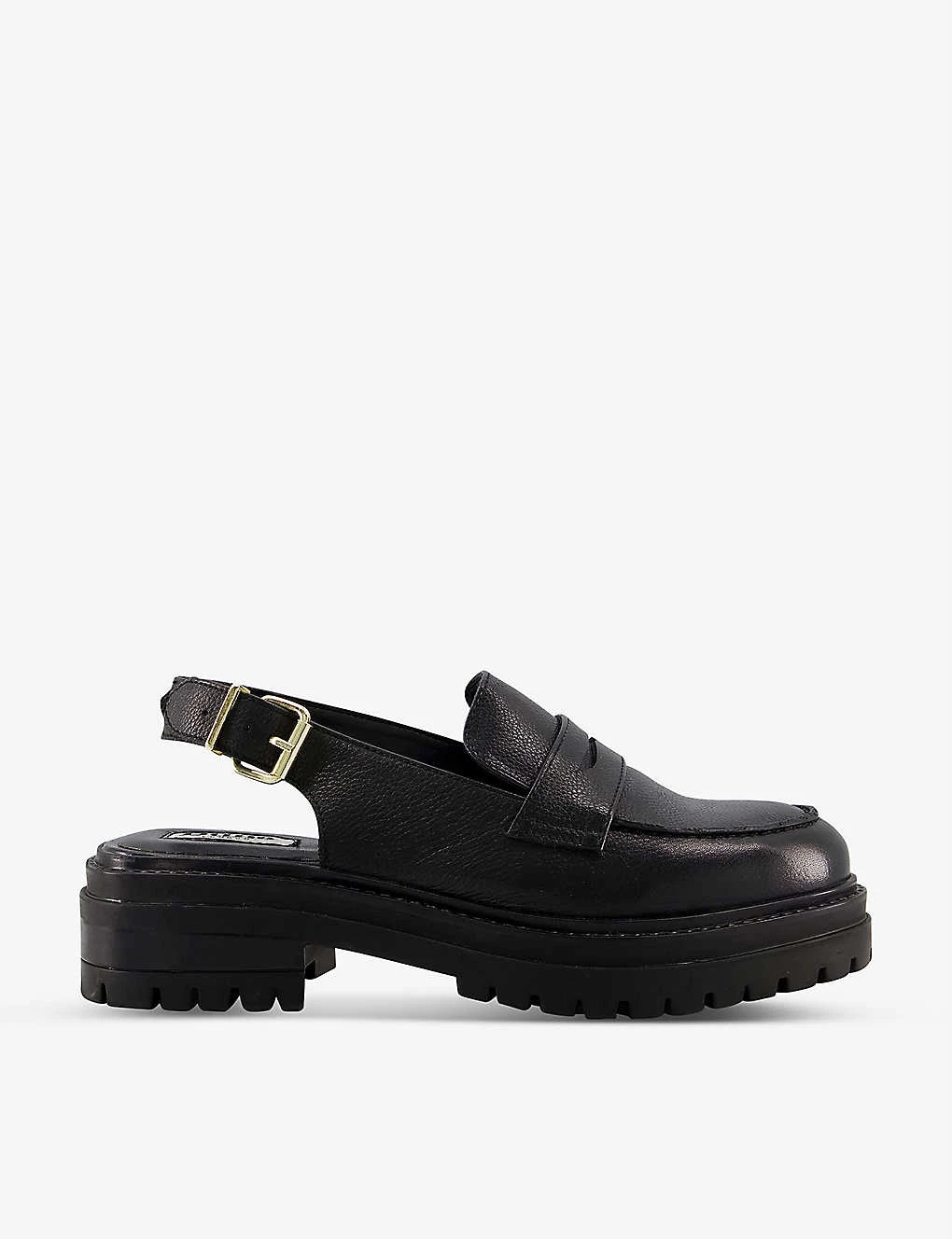 DUNE Grappa Chunky-sole Slingback Leather Loafers For Womens Black-leather 3 DUNE Grappa Chunky-sole Slingback Leather Loafers For Womens Black-leather