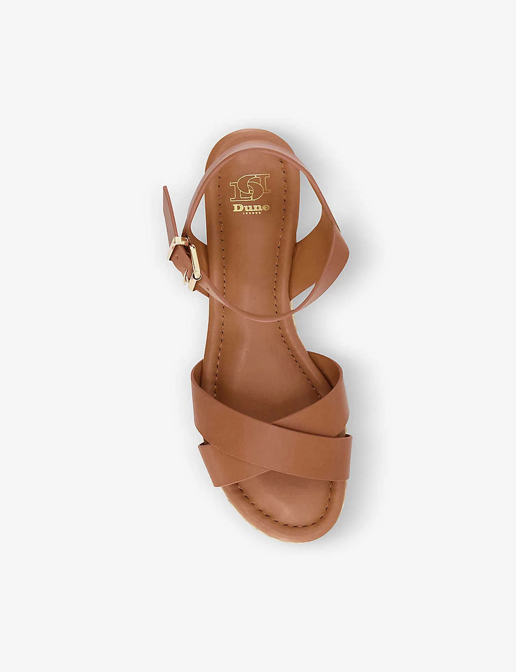 DUNE Linnie Flatform Jute-trim Leather Sandals For Womens Tan-leather 4 DUNE Linnie Flatform Jute-trim Leather Sandals For Womens Tan-leather - Image 2