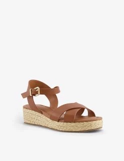 DUNE Linnie Flatform Jute-trim Leather Sandals For Womens Tan-leather 9 DUNE Linnie Flatform Jute-trim Leather Sandals For Womens Tan-leather -Dune London Sales Store unnamed file 974